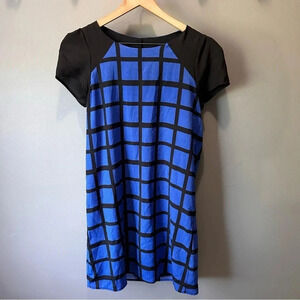 Needle & Thread Royal Blue and Black Geometric Pattern Dress. Medium.‎ EUC